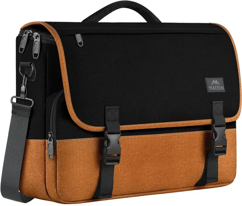 Miniatura 19 de MATEIN Bolsa tipo mensajero para hombres, mochila escolar para adolescentes, ligera de 17.3 pulgadas, maletín para laptop grande, bolsa cruzada