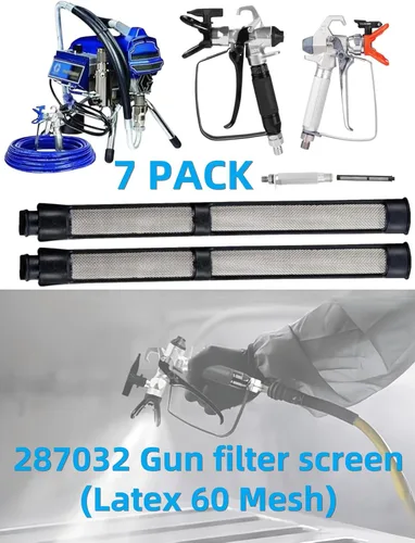 Miniatura 8 de (5+7+7) Juego de filtros de pulverización sin aire 246385 246384 287032 compatible con Graco 390 395 490 495 595 595 3400 piezas de pulverizador sin