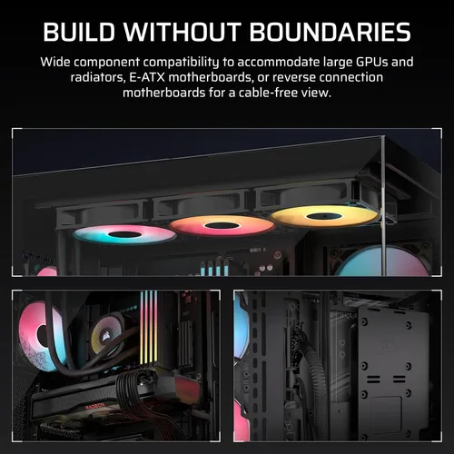 Miniatura 4 de Caja de PC CORSAIR 3500X RS-R ARGB de torre media – 3 ventiladores ARGB RS120-R preinstalados, brazo anti-hundimiento para GPU, compatible con hasta