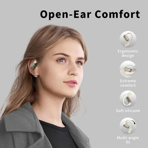 Miniatura 2 de BUGANI Auriculares de oreja abierta, Bluetooth 5.2 Auriculares de oreja abierta con micrófono, conversación clara ENC, sonido estéreo inmersivo