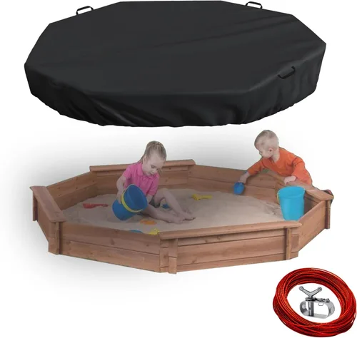 Cubierta impermeable para cajas de arena octágonas, mejorada con cuerda de alambre y cabrestante fijo para aumentar la estabilidad, para caja de