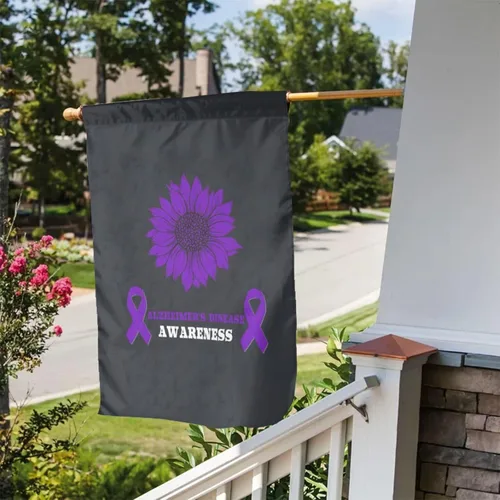 Miniatura 6 de Bandera de jardín de concientización sobre la enfermedad de Alzheimer de 12 x 18 pulgadas, cartel vertical de doble cara para decoración del hogar