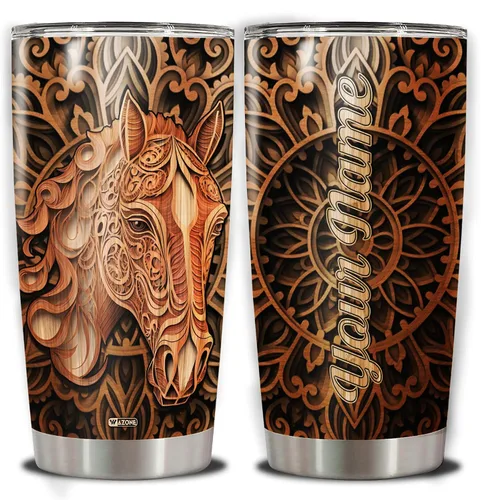 Miniatura 11 de WAZONE Vaso de vaca personalizado con tapa, de piel de vaca occidental, de 20 onzas, 30 onzas, taza de viaje con nombre personalizado, taza aislada