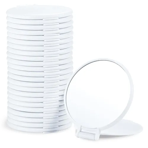Miniatura 15 de Qislee Espejo compacto a granel, espejo de maquillaje redondo para bolso, juego de 12 (blanco)