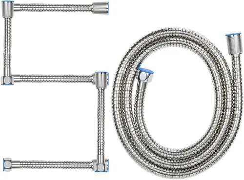 Miniatura 10 de Reemplazo de manguera de cabezal de ducha de mano de acero inoxidable de 79 pulgadas con tuerca de latón extensión de manguera de ducha flexible