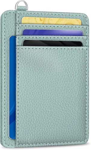 Miniatura 31 de Yonlevres Cartera delgada para tarjetas de crédito, cartera RFID para mujer, bolsillo frontal, soporte para tarjetas pequeñas, estuche para tarjetas