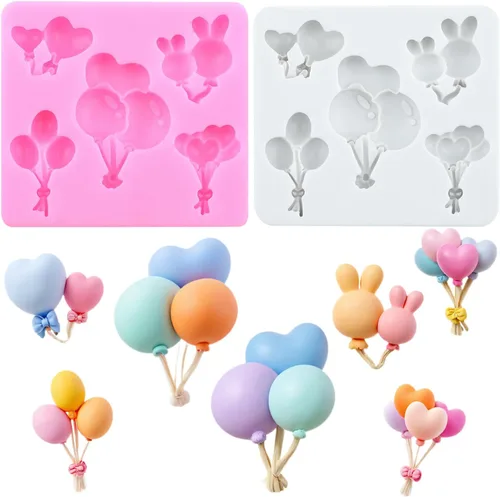 Miniatura 12 de Moldes de silicona para globos de aire caliente, para decoración de pasteles, decoración de cupcakes, pasta de goma de mascar de polímero