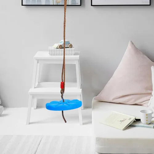 Miniatura 5 de Columpio colgante de pétalos octogonales para jardín al aire libre, asiento de disco de plástico para patio trasero, columpio de equilibrio grueso
