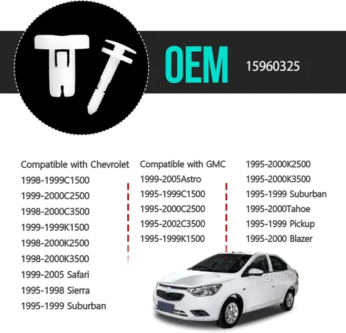 Miniatura 3 de TOPCNOEM 50 clips de retención para panel de puerta de automóvil compatibles con GM Chevy GMC 15960325 - C1500 C2500 C3500 K1500 K2500 K3500 Pickup