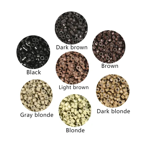 Miniatura 8 de 1000 extensiones de cabello con forro de silicona de 0.197 pulgadas, microenlaces, cuentas de silicona forradas para extensiones de cabello humano