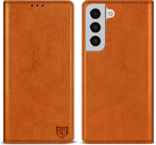 Miniatura 9 de ZZXX Funda tipo cartera para Samsung Galaxy S22 Plus con bloqueo RFID, soporte de ranura para tarjetas, funda protectora de cuero magnético fuerte