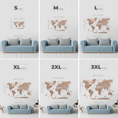 Miniatura 3 de Enjoy The Wood Arte de pared 3D en madera con mapa del mundo, decoración de pared grande, regalo para casa nueva, idea de arte para viajes, mapa