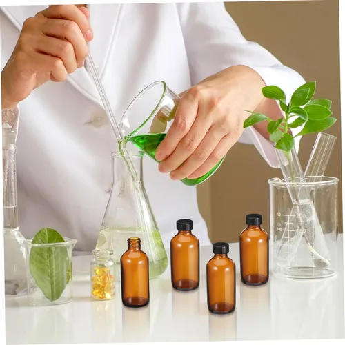 Miniatura 6 de 4pcs botellas de vidrio recargables botellas de vidrio redondas tapas de salsa picante cuentagotas para agua a granel
