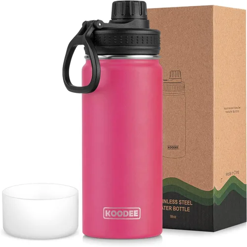 Miniatura 163 de koodee Insulated Water Bottle, 32 oz Stainless Steel Double Wall Vacuum Wide Mouth Sport Bottle with Leakproof Spout Lid (Navy)
