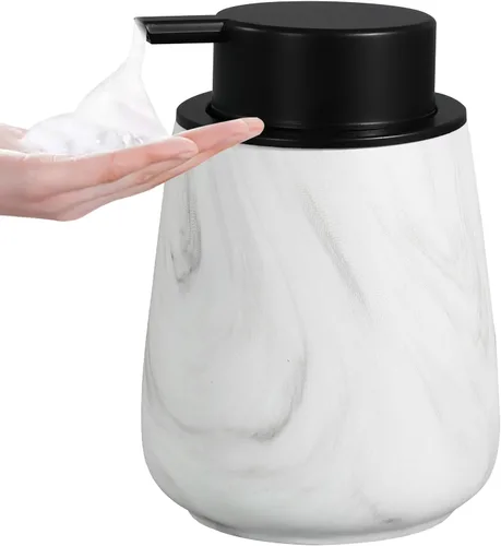 Miniatura 23 de Dispensador de jabón de manos de espuma de 12 onzas, dispensador de jabón espumoso negro para baño con bomba fácil de presionar, dispensador