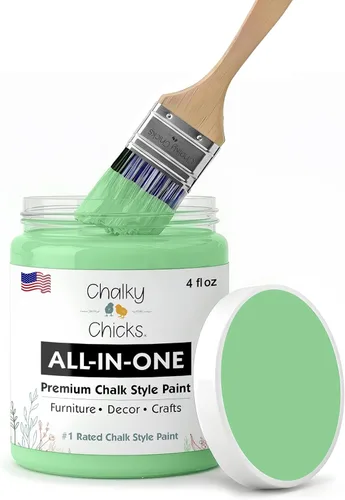 Miniatura 107 de Chalky Chicks - Pintura mate a la tiza, no requiere lijado, 4 onzas líquidas, color gris oscuro (Gun Metal Gray), para muebles, pintura sin Gris