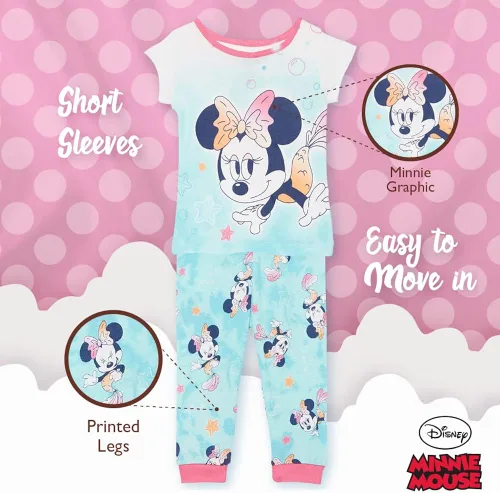 Miniatura 4 de Disney Girls' Minnie Mouse 2-Piece Snug-Fit Cotton Pajamas Set