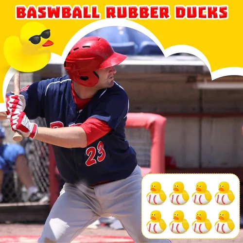 Miniatura 6 de Deekin 24 patos de goma de 2 pulgadas, recuerdos de fiesta deportiva a granel para eventos de equipo, suministros de fiesta de cumpleaños, regalo