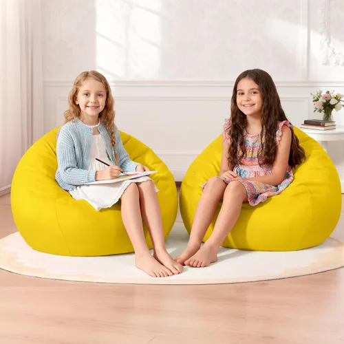 Miniatura 89 de Homguava - Sillón puff de 3 pies Sillón estilo puff grande de 3 pulgadas con relleno de espuma viscoelástica, sofá suave con funda de terciopelo