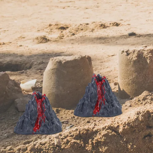 Miniatura 4 de Toyvian Juguete de modelo de volcán realista, figura de volcán de lava de simulación de 2.76 pulgadas para proyectos de ciencia, dioramas escolares
