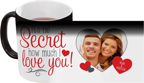 Miniatura 5 de Let's Make Memories Taza de corazón con foto personalizada - Para él - Para ella