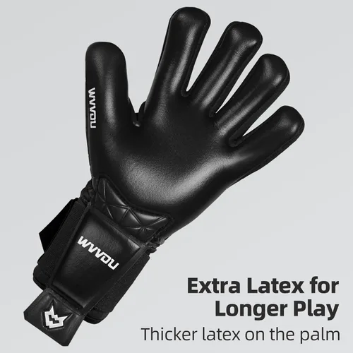 Miniatura 6 de WVVOU Guantes de portero de fútbol para adultos y jóvenes, guantes de portero de alto rendimiento con 5 protectores de dedos desmontables, guantes