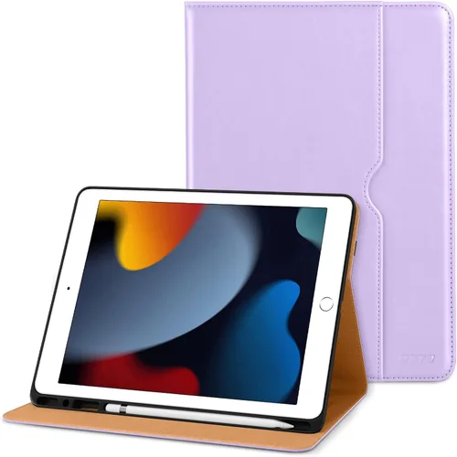 Miniatura 31 de DTTO para iPad de 9ª/8ª/7ª generación de 10.2 pulgadas 2021/2020/2019, funda tipo cartera de negocios de cuero premium con soporte para Apple Pencil