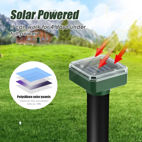 Miniatura 8 de 2026 8Pack Mole Repellent Solar Powered Sonic Gopher Repellent Stakes for Lawns,IP65 Waterproof Ultrasonic Mole Repellent for Lawns,Sonic Chipmunk