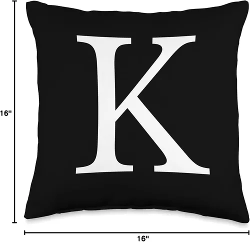 Miniatura 4 de Plaid Boutique Cute & Classy Black White Monogram Letter K - Almohada (16.0 x 16.0 in), multicolor
