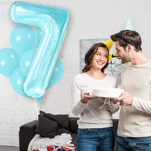 Miniatura 151 de KatchOn, Globo grande azul número 2 de 40 pulgadas Decoraciones de cumpleaños de Baby Shark para niño de 2 años Globo azul número 2 Globo