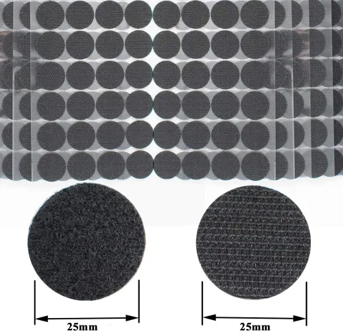 Miniatura 3 de DFYOUHOME® 128 pares de puntos autoadhesivos redondos de 1 pulgada de gancho y bucle con cinta adhesiva impermeable en la parte trasera de tira