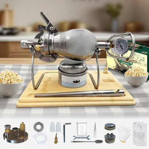 Miniatura 8 de Máquina china de cañón de palomitas de maíz de 11.8 fl oz, máquina china de palomitas de maíz, máquina de palomitas de maíz de aire caliente, doble