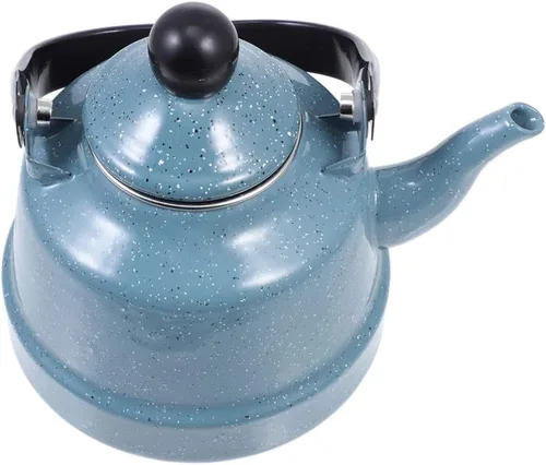 Miniatura 9 de Tetera esmaltada vintage estilo retro para estufa, tetera esmaltada para el hogar y mango táctil para té suelto