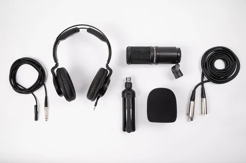 Miniatura 6 de Zoom El paquete de micrófono para podcast ZDM-1 incluye micrófono dinámico, auriculares, trípode, parabrisas y cable XLR