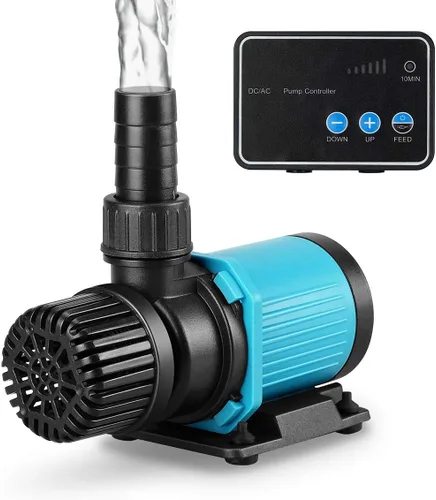 Bomba de agua para acuario de 800 GPH, 30W, 16 pies con controlador, sumergible y bomba de retorno en línea para tanque de peces, acuarios, fuentes,