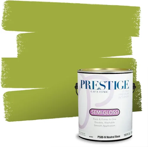 Miniatura 183 de PRESTIGE Pinturas Pintura interior e imprimación en uno, 1 galón, cáscara de huevo, aventura