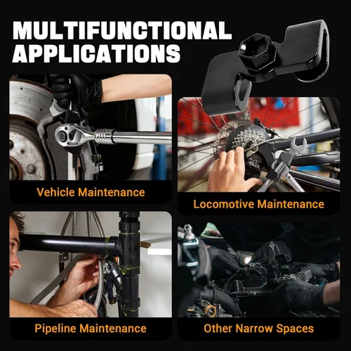 Miniatura 7 de Extensor universal de llave – unidad de 1/2 pulgada y hexagonal de 0.827 in – Adaptador de par ajustable para reparación y aflojamiento sin esfuerzo