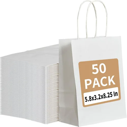 Miniatura 10 de RACETOP Bolsas de Papel Marrón Grandes con Asas al Por Mayor 100 Piezas 16x6x12 Pulgadas Bolsas de Regalo al Por Mayor, Bolsas de Papel Kraft Marrón