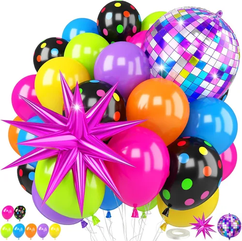 Miniatura 18 de Globos de látex blanco dorado rosa claro, 35 piezas