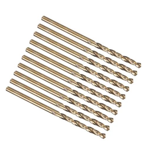 Miniatura 122 de PATIKIL Broca Jobber de 0.039 in, vástago recto M35 cobalto 5% acero de alta velocidad 135° acabado dorado para metal duro de acero inoxidable - 2