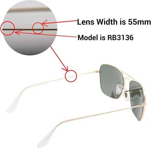 Miniatura 5 de Walleva Lentes de repuesto para lentes de sol Ray-Ban RB3136 Caravan de 2.165in, múltiples opciones disponibles