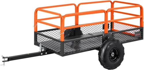 Miniatura 12 de VEVOR 10 pies cúbicos y 500 libras de remolque para ATV con función de descarga, remolque de utilidad para UTV de carga pesada, remolque de descarga