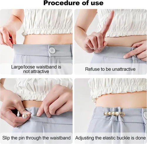 Miniatura 3 de 4 broches de perlas, alfileres de seguridad para mujeres y niñas, pantalones de vestir, falda, cuello de cárdigan, broches de diamantes de imitación