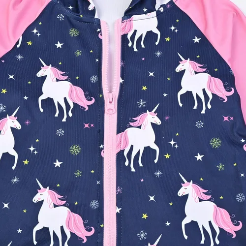 Miniatura 4 de Jxstar Sudadera raglán con capucha y cremallera para niñas con bolsillos