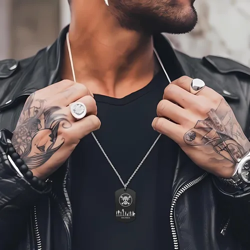Miniatura 7 de Anime One Piece Wanted Poster Pendant Necklace Stainless Steel Chain Manga Necklaces Dog Tag Jewelry for Men Boyfriends Christmas Gifts