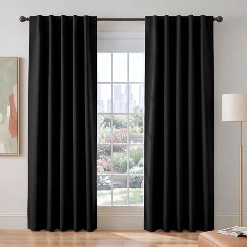 Miniatura 117 de PONY DANCE Cortinas cortas con aislamiento térmico para ventana pequeña, para guardería, baño, cocina, lavandería, caravana, sótano, 29 pulgadas