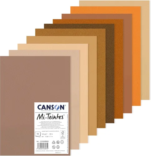 Miniatura 5 de CANSON Mi-Teintes - Paquete de papel A4 de 5.64 oz/m², doble cara: panal y grano fino, 10 hojas de color pastel, para artistas e ilustradores