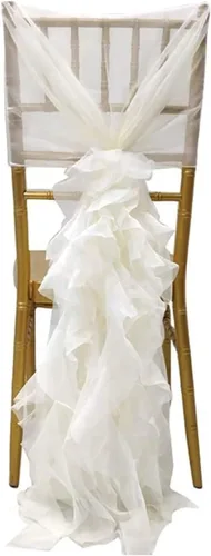 Miniatura 9 de Funda para silla de hilo de leche, fundas para respaldo de silla de tul para despedida de soltera, boda, decoración de baby shower, fundas largas