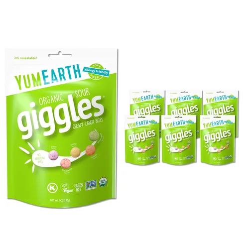 Miniatura 11 de YumEarth Organic Giggles - Caramelos masticables aptos para alérgicos (los 9 mejores gratis), sin colorantes artificiales, sin OMG, sin gluten