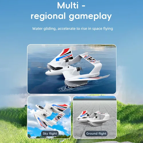 Miniatura 3 de GoolRC Avión de control remoto de avión RC, avión RC 3 en 1 Water Land Air, 2.4GHz 2CH RC Aircraft, planeador RC con giroscopio y vuelo